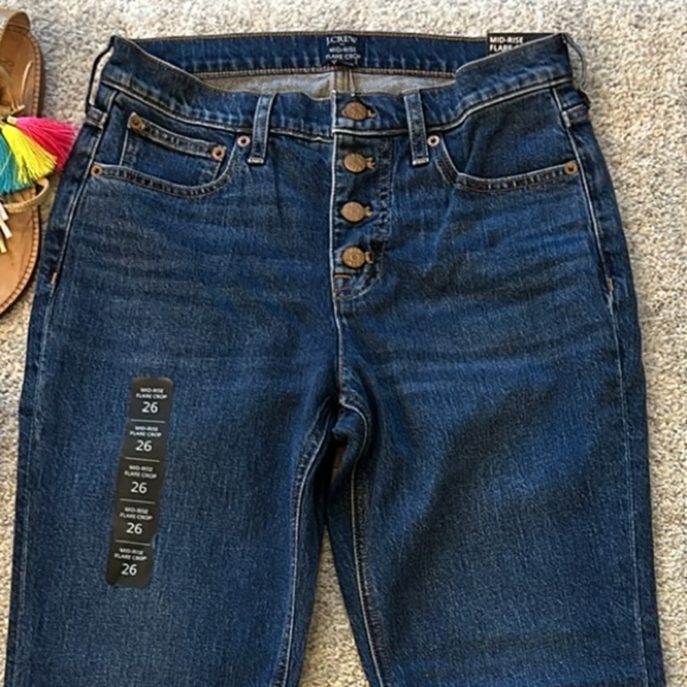 J. Crew Mid Rise Flare Crop Jeans - Picture 4 of 11